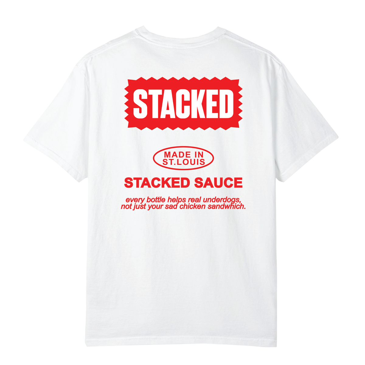 Made in STL t-shirt from Stacked, back design
